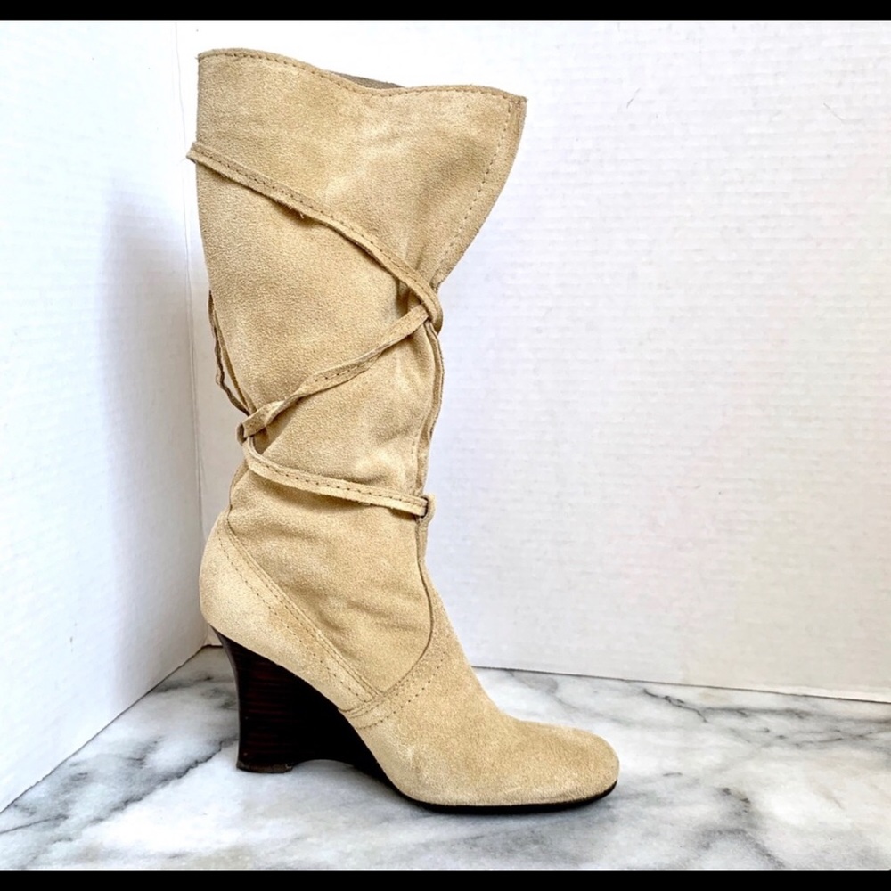 Nine West Suede Wedge Boots Size 5